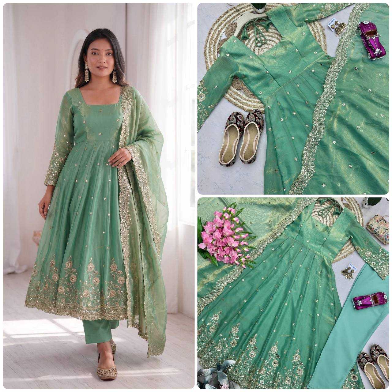 Silk Embroidery Gown