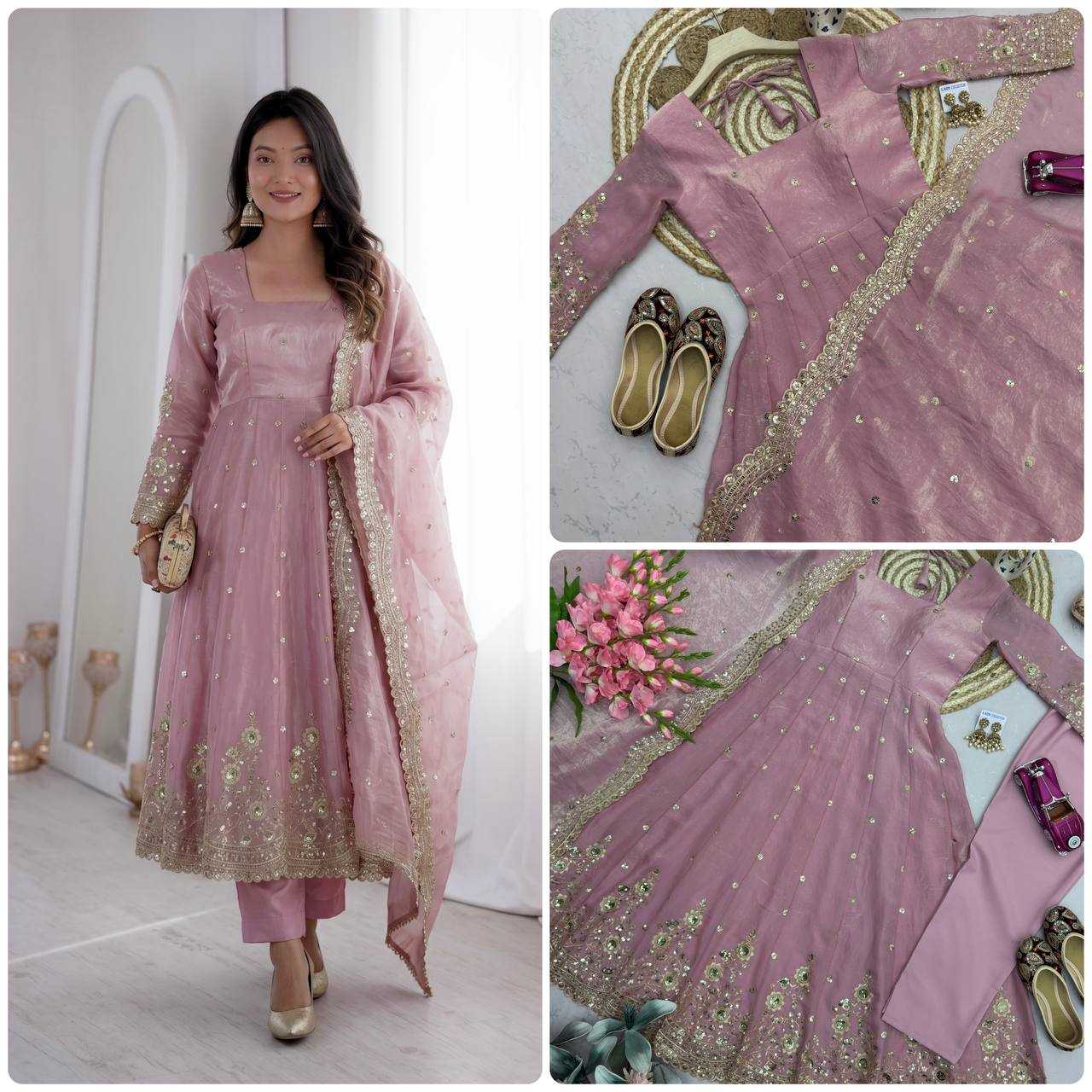 Silk Embroidery Gown