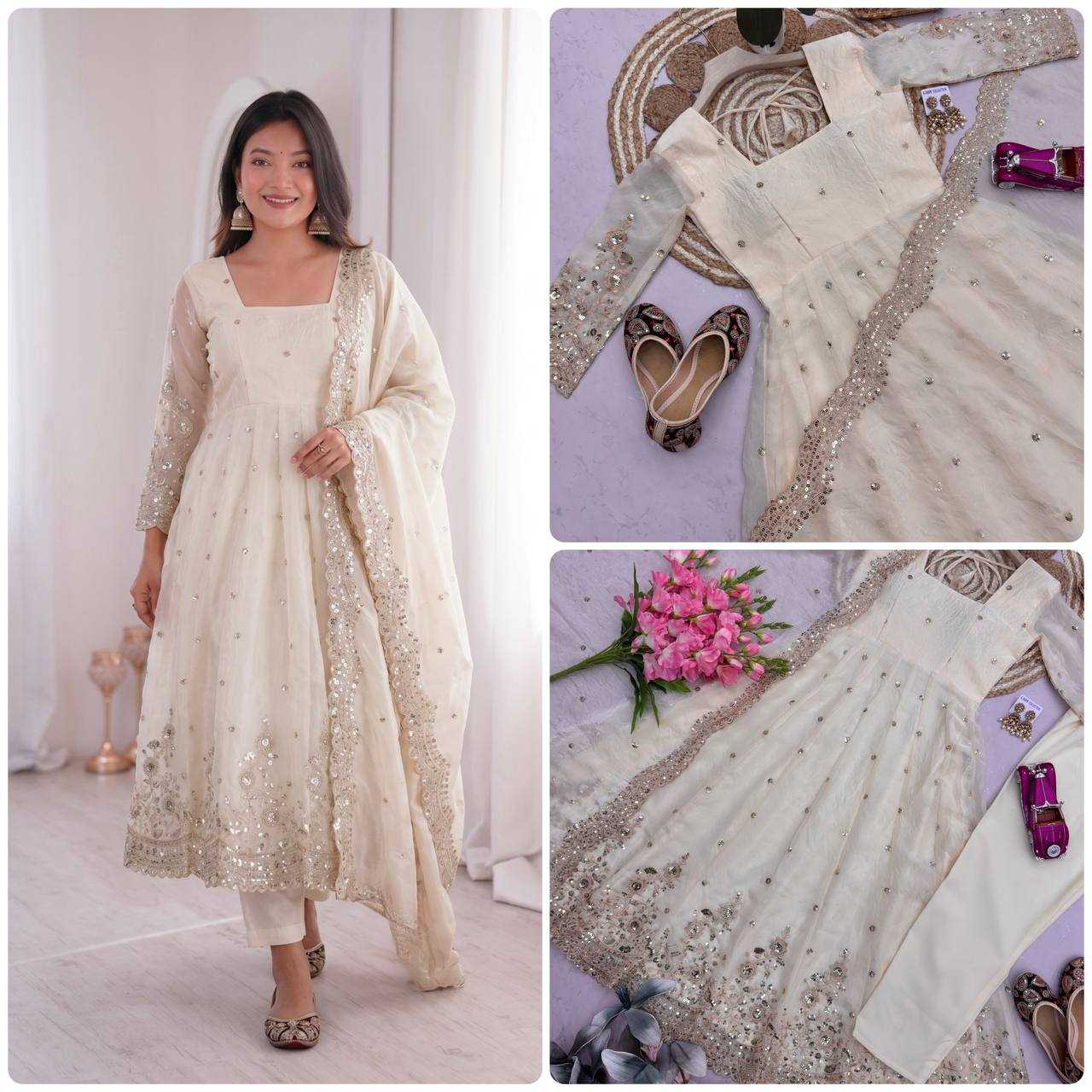 Silk Embroidery Gown