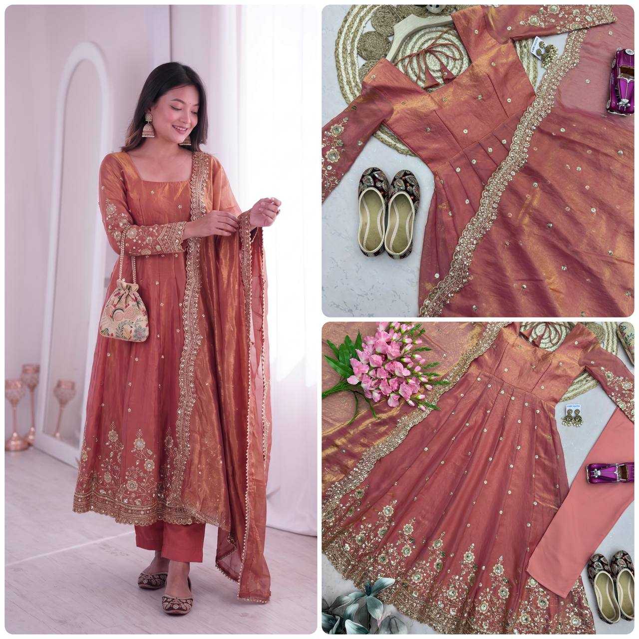 Silk Embroidery Gown
