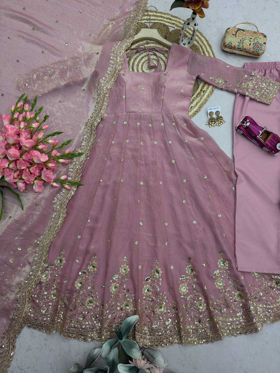 Silk Embroidery Gown