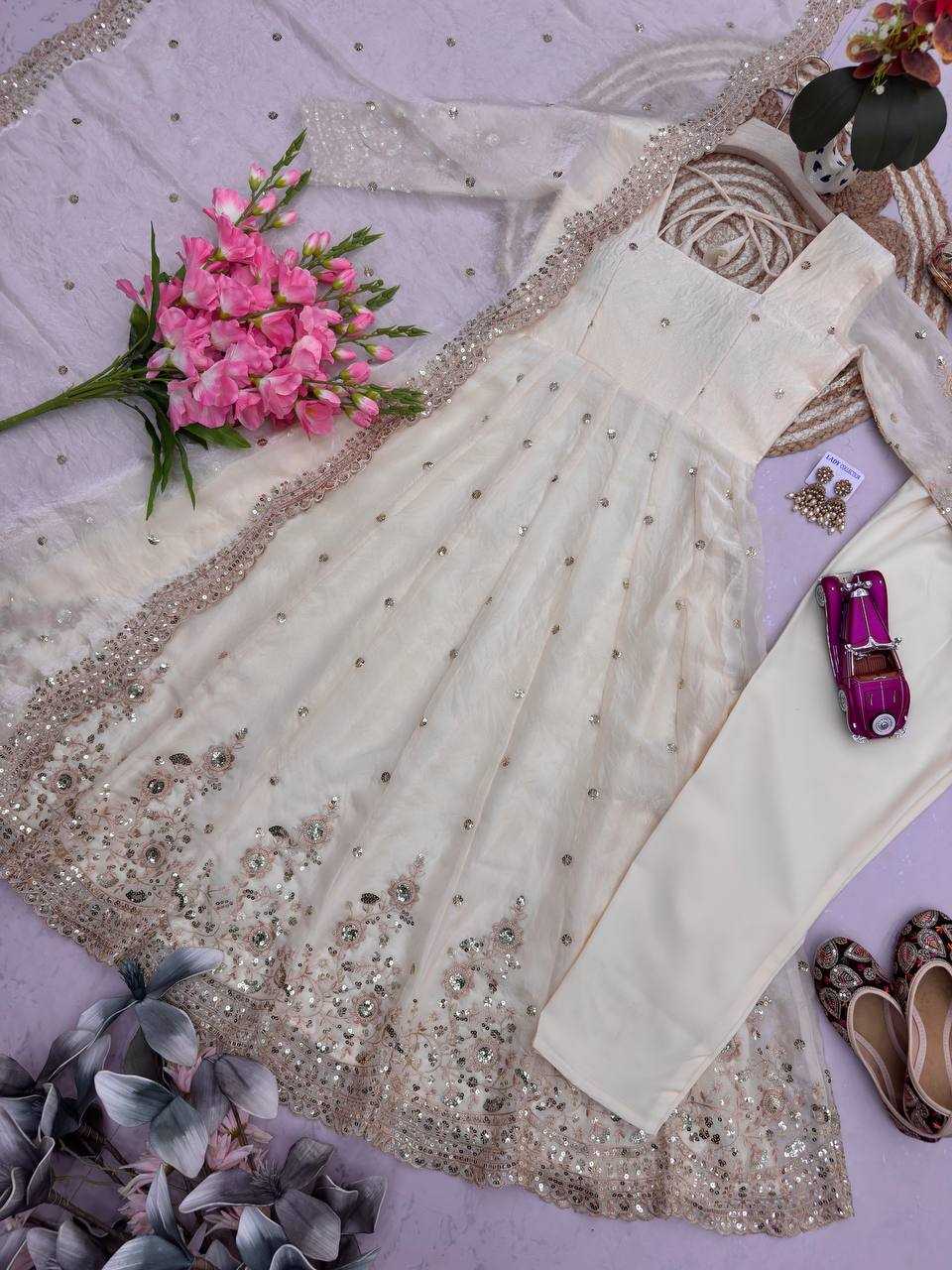 Silk Embroidery Gown