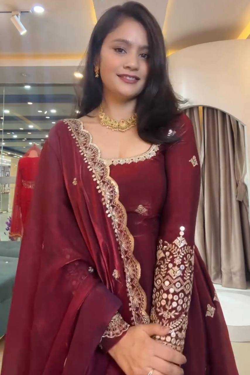 Silk Embroidery Gown
