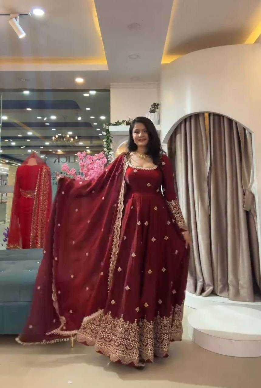Silk Embroidery Gown