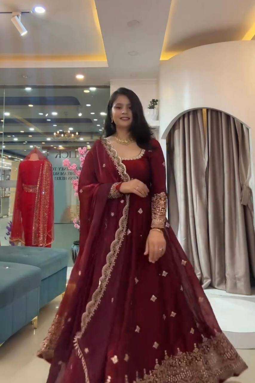 Silk Embroidery Gown
