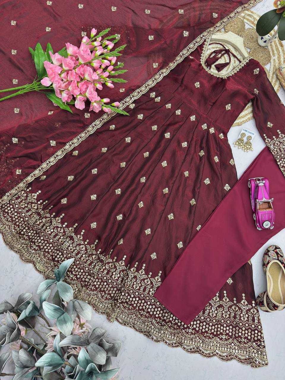 Silk Embroidery Gown
