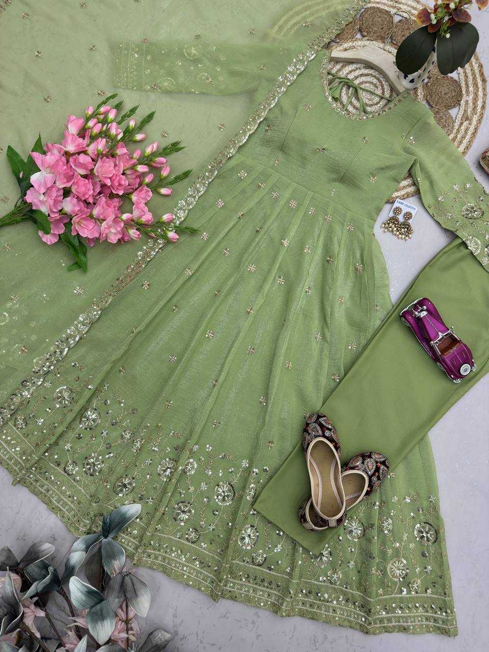 Heavy Silk Embroidery Gown