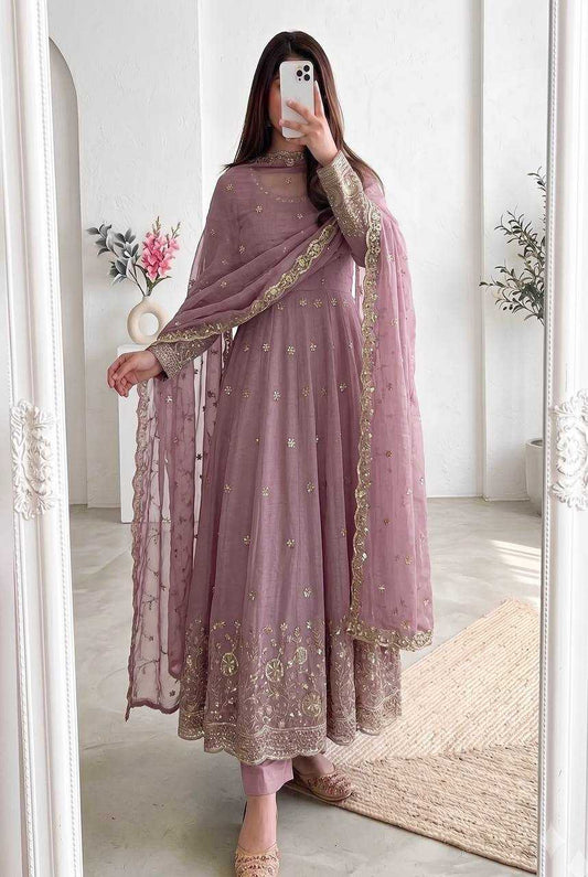 Heavy Silk Embroidery Gown