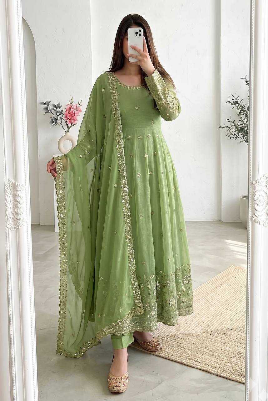 Heavy Silk Embroidery Gown