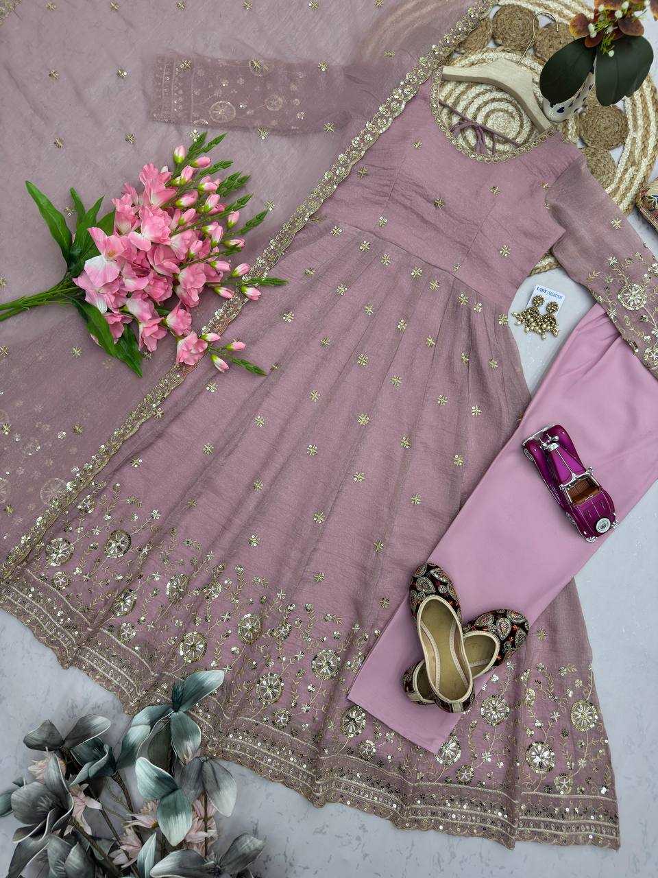 Heavy Silk Embroidery Gown