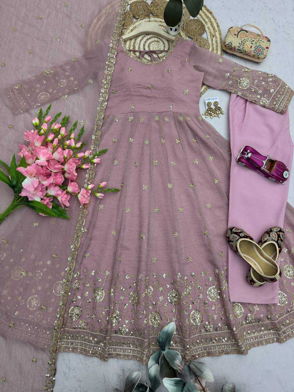 Heavy Silk Embroidery Gown