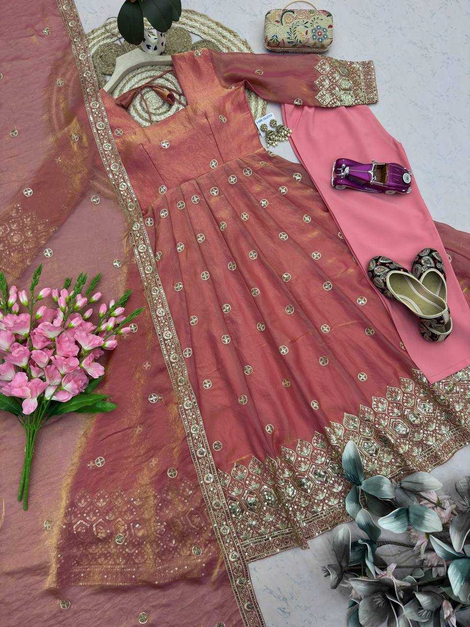 Heavy Silk Embroidery Gown
