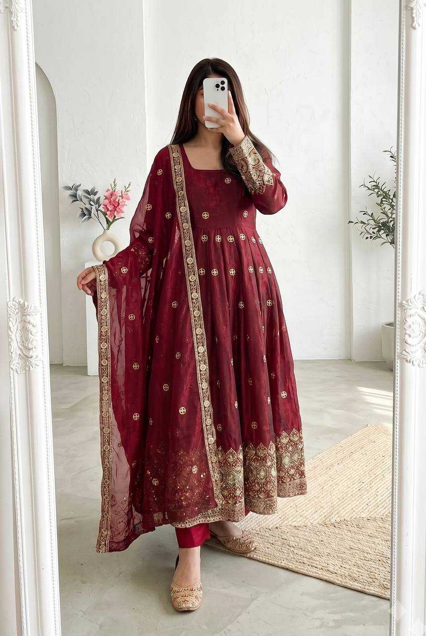 Heavy Silk Embroidery Gown