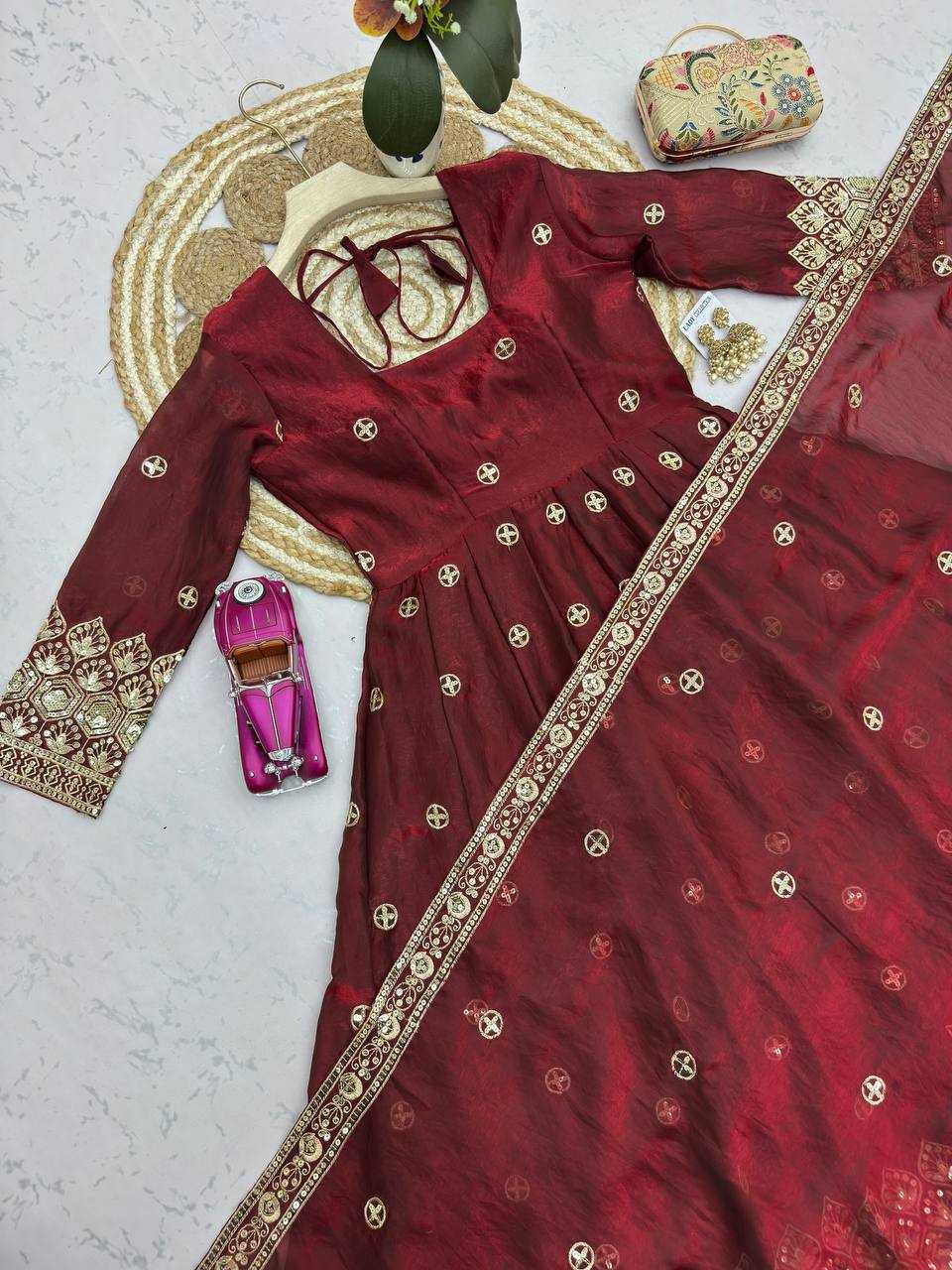Heavy Silk Embroidery Gown
