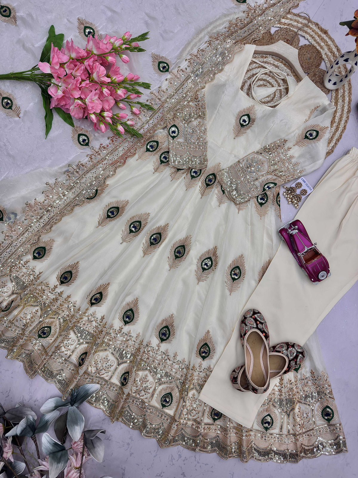 Heavy Silk Embroidery Gown