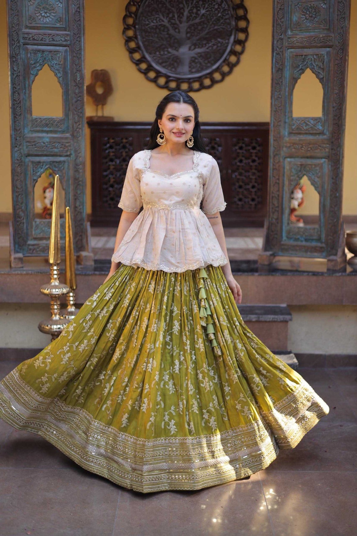 Pure Viscos Embroidered Lehenga