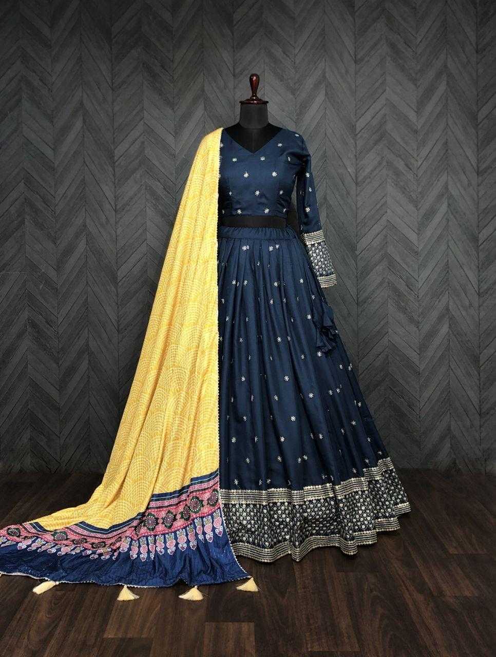Silk Lehenga in Black