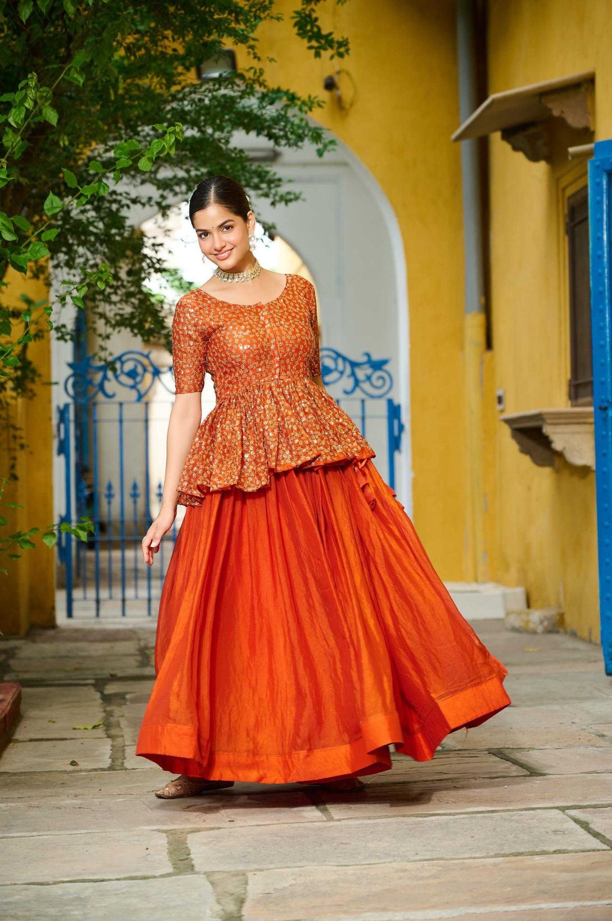 Fancy Embroidered Lehenga in Violet