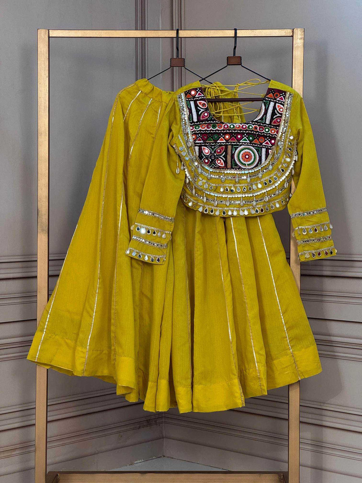 Heavy Roman Silk Designer Lehenga in Yellow