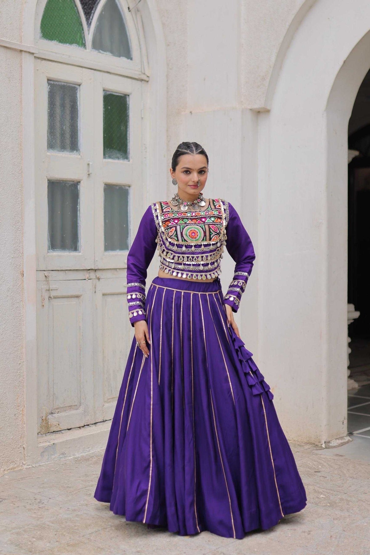 Heavy Roman Silk Fancy Lehenga in Red