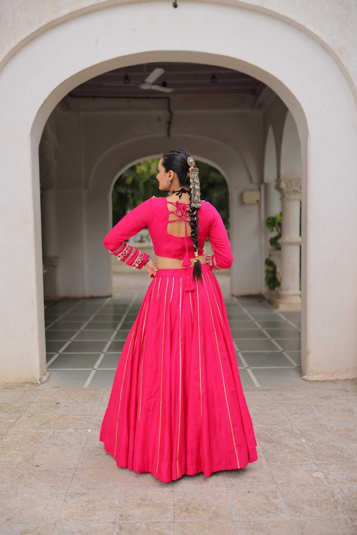 Heavy Roman Silk Fancy Lehenga in Red