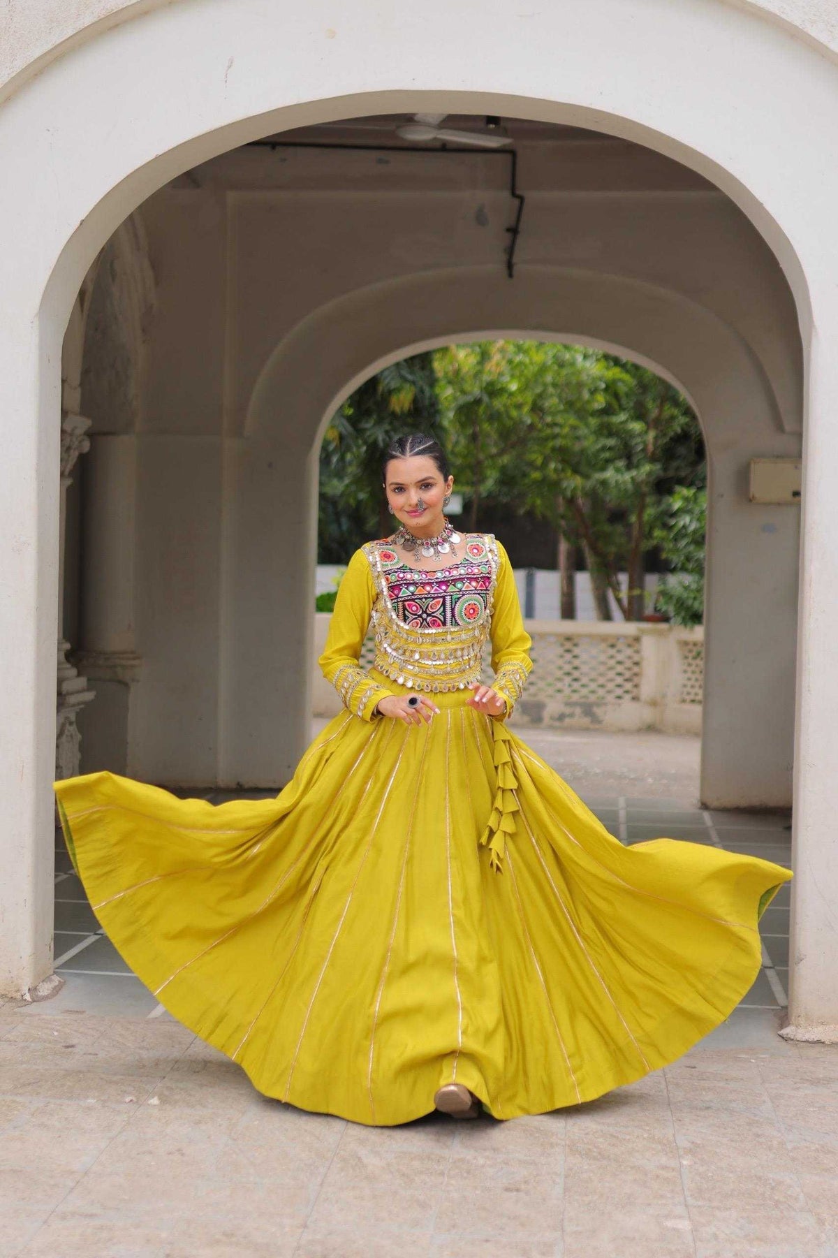 Heavy Roman Silk Fancy Lehenga in Red