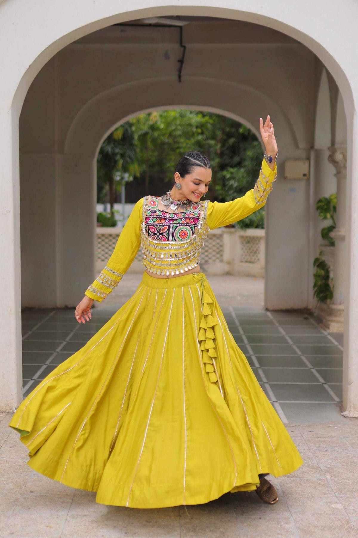 Heavy Roman Silk Fancy Lehenga in Red