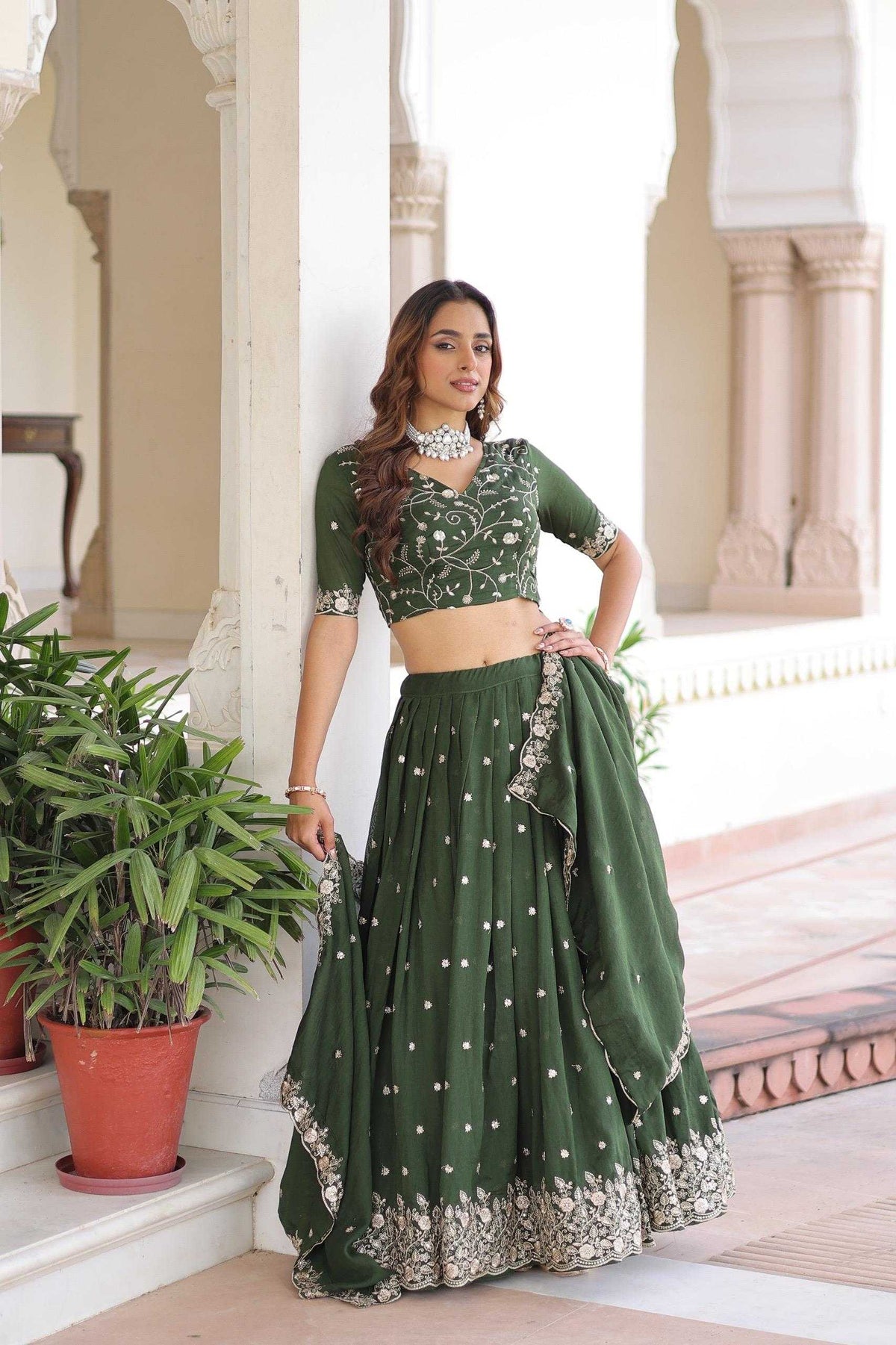 Vichitra Silk Lehenga 7154