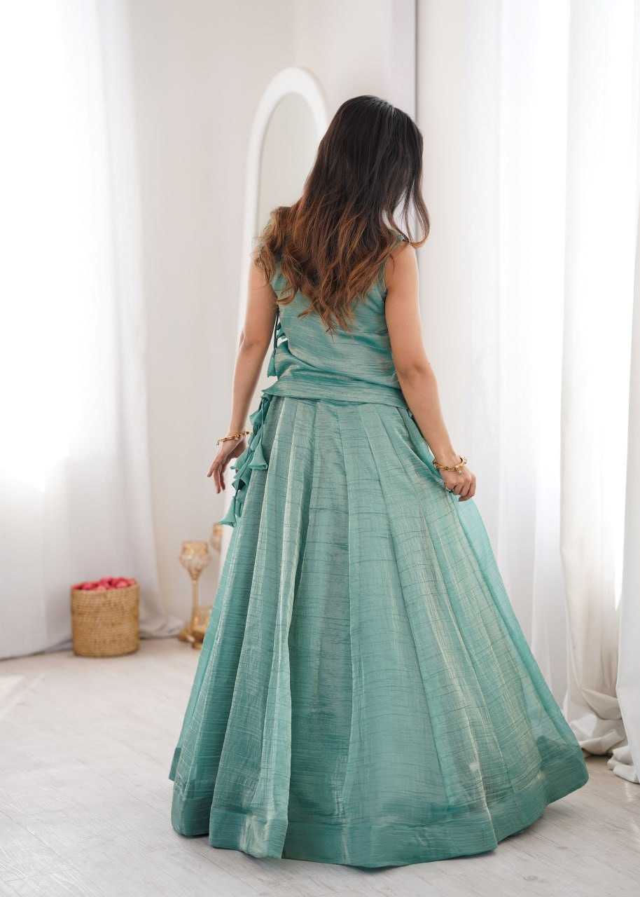 Crush Silk Embroidered Lehenga