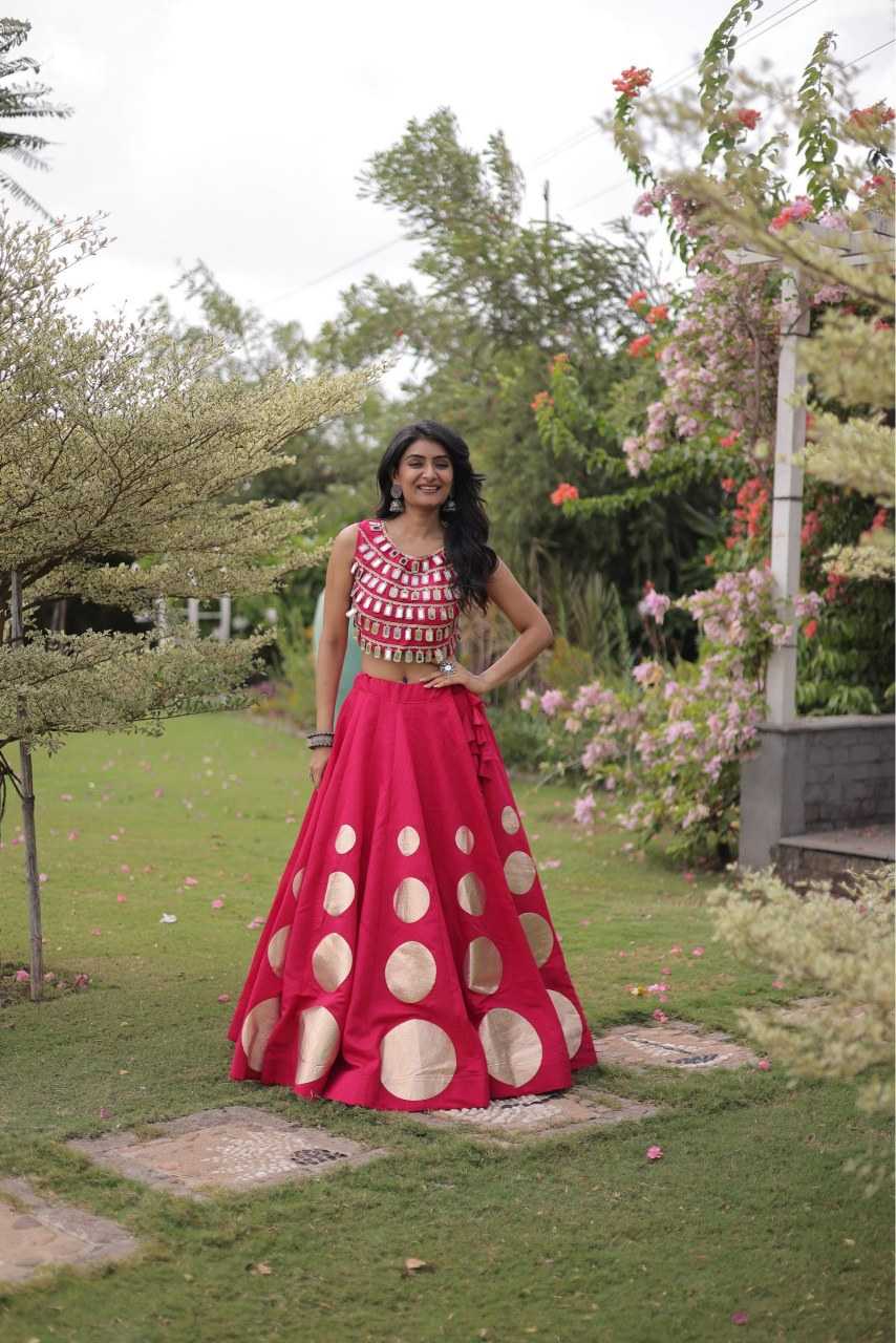 Heavy Roman Silk Lehenga in Yellow