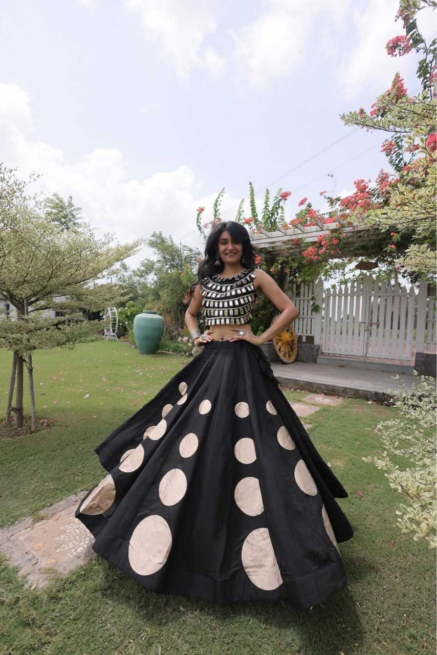 Heavy Roman Silk Lehenga in Yellow