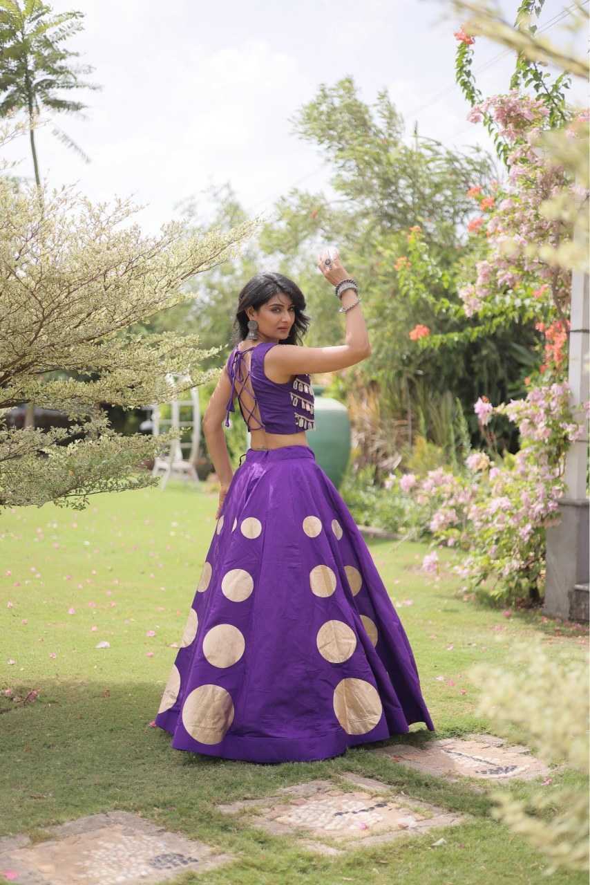 Heavy Roman Silk Lehenga in Yellow