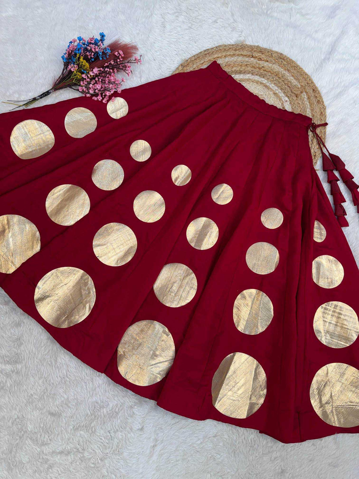 Heavy Roman Silk Traditional Lehenga in Dark Pink