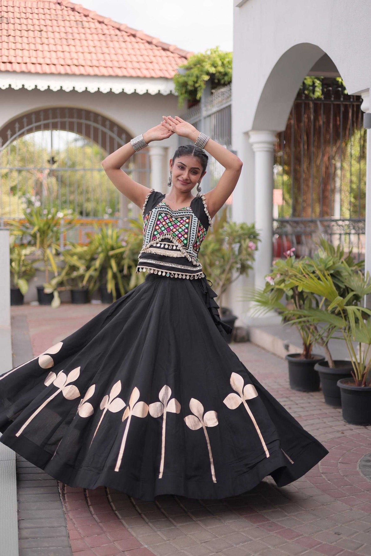 Heavy Roman Silk Traditional Lehenga in White