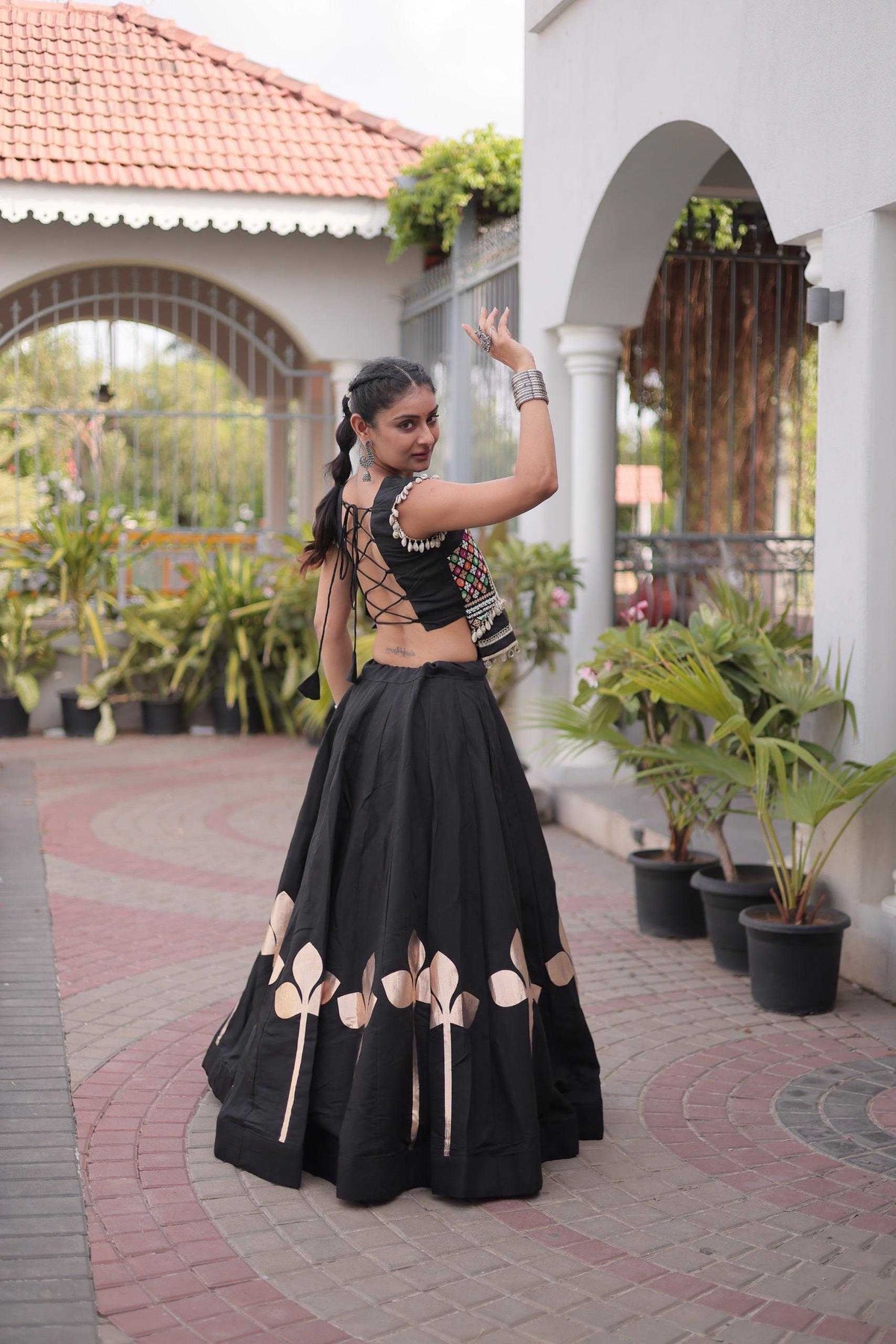 Heavy Roman Silk Traditional Lehenga in White