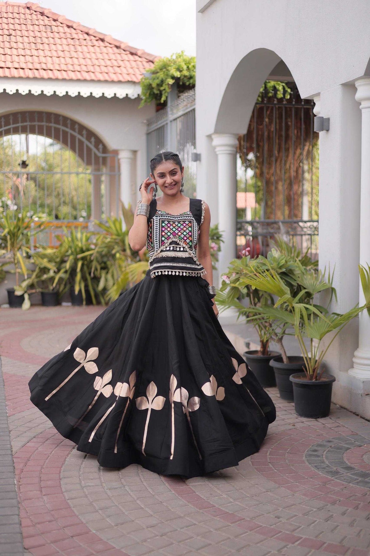Heavy Roman Silk Traditional Lehenga in White