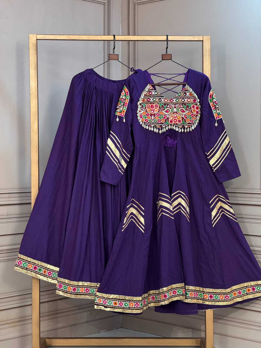 Cotton Traditional Lehenga in Violet