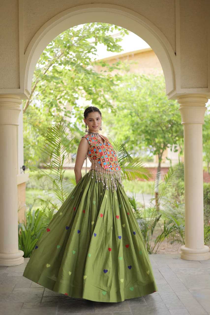 Cotton Designer Lehenga in Orange