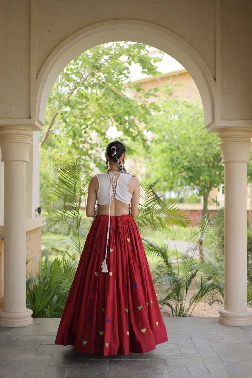 Cotton Designer Lehenga in Orange