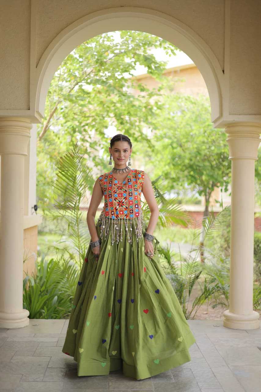 Cotton Designer Lehenga in Dark Wine