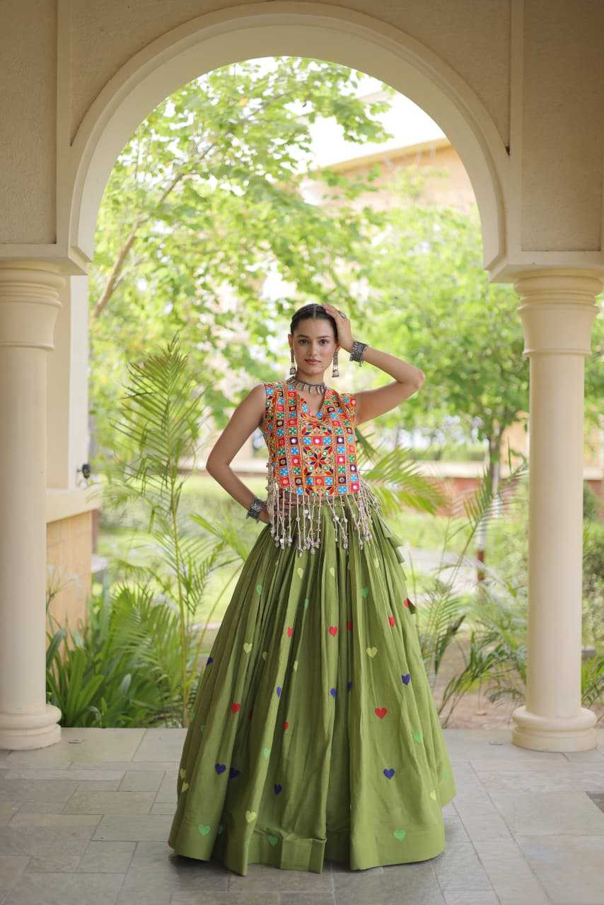 Cotton Designer Lehenga in Dark Wine