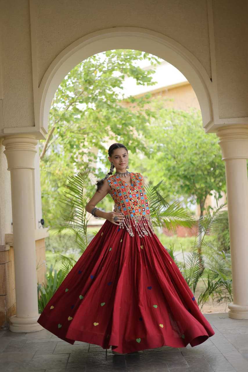 Cotton Designer Lehenga in Orange