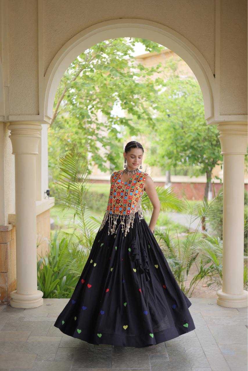 Cotton Designer Lehenga in Orange