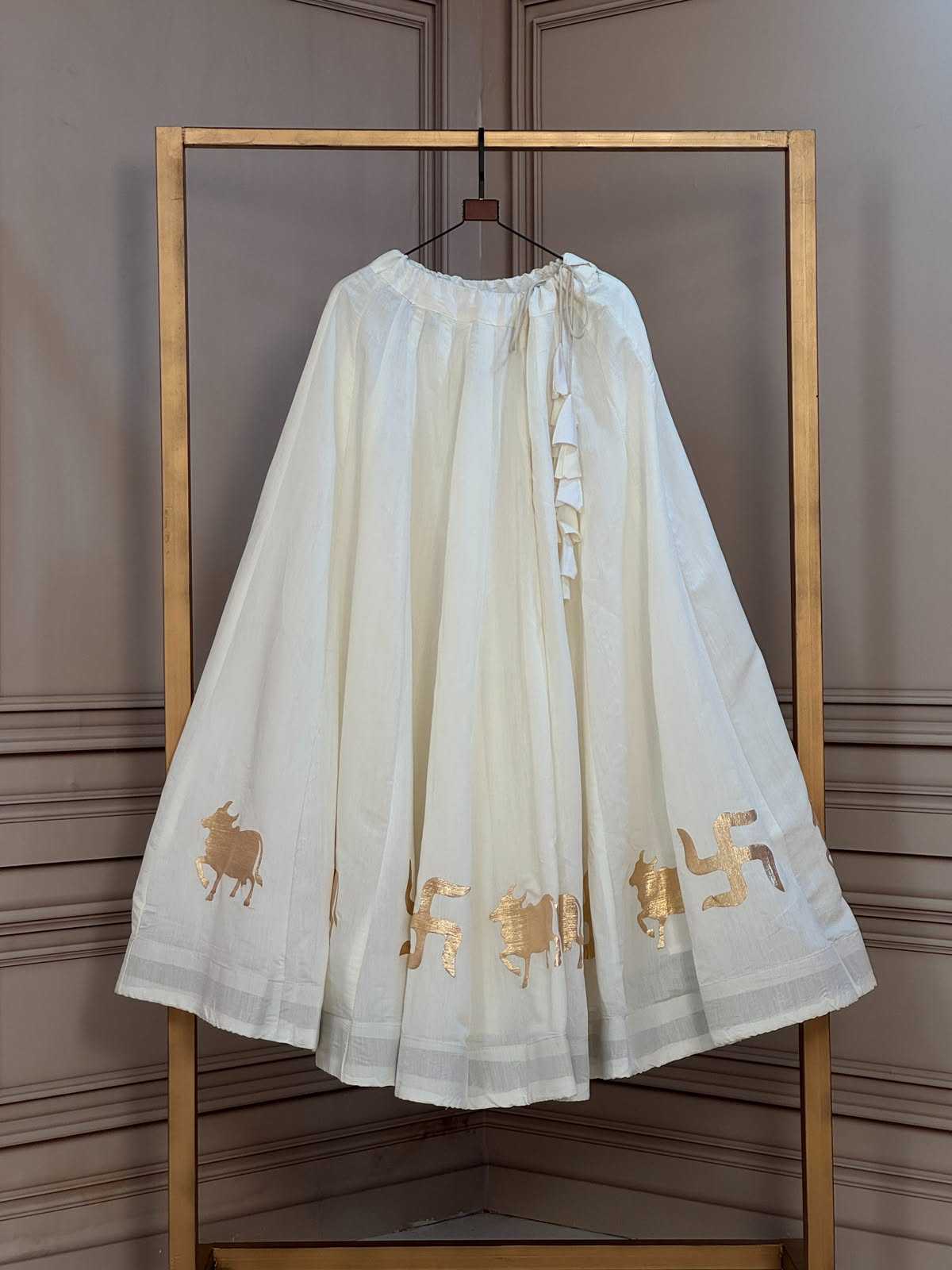 Heavy Roman Silk Fancy Lehenga in White
