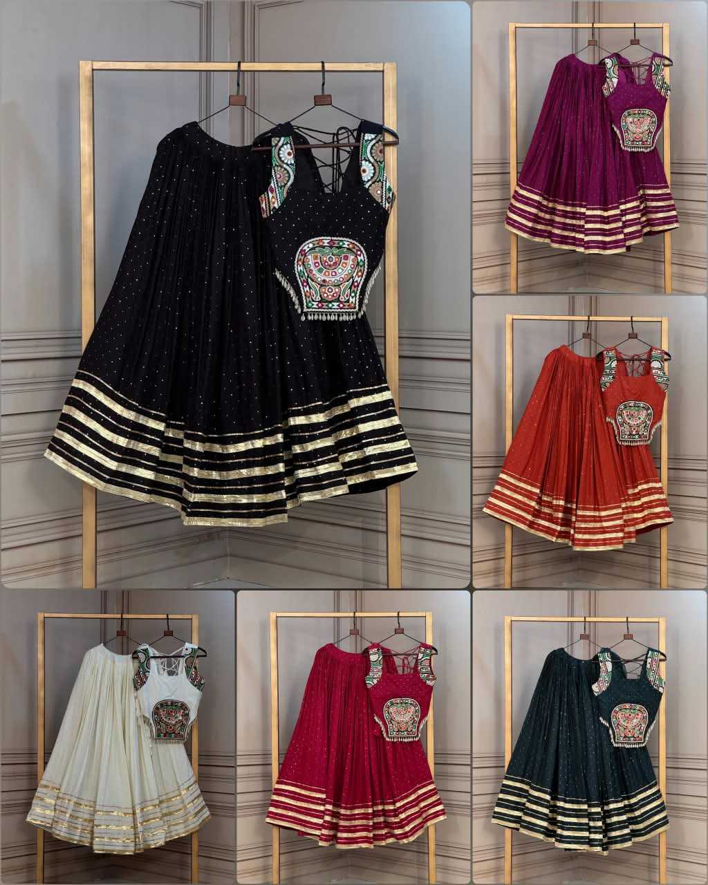 Rayon Designer Lehenga in Red