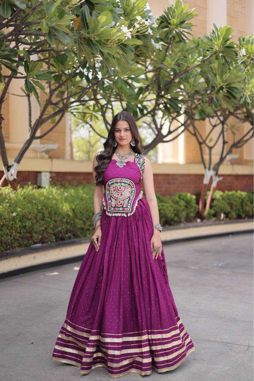 Rayon Designer Lehenga in Morpich