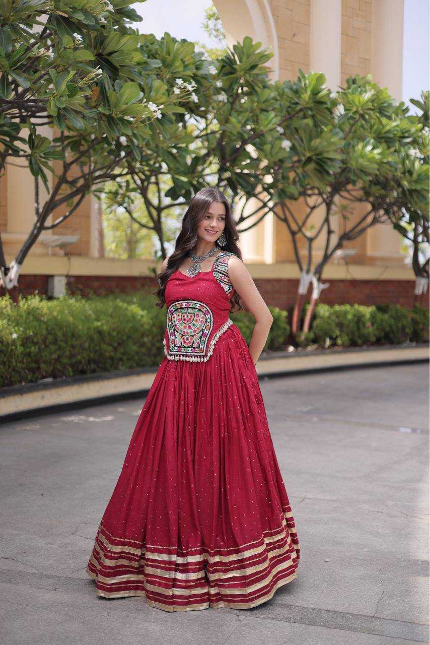 Rayon Designer Lehenga in Morpich
