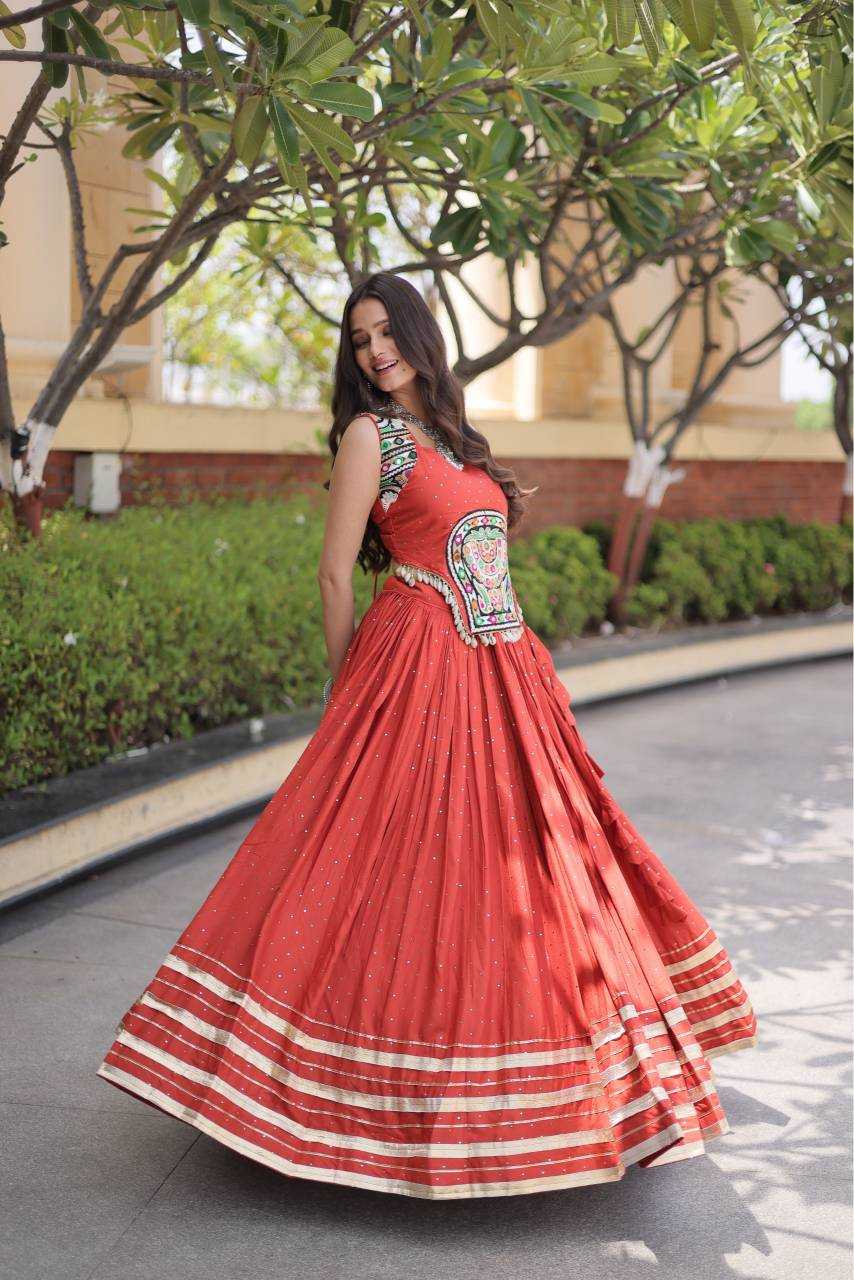 Rayon Designer Lehenga in Morpich