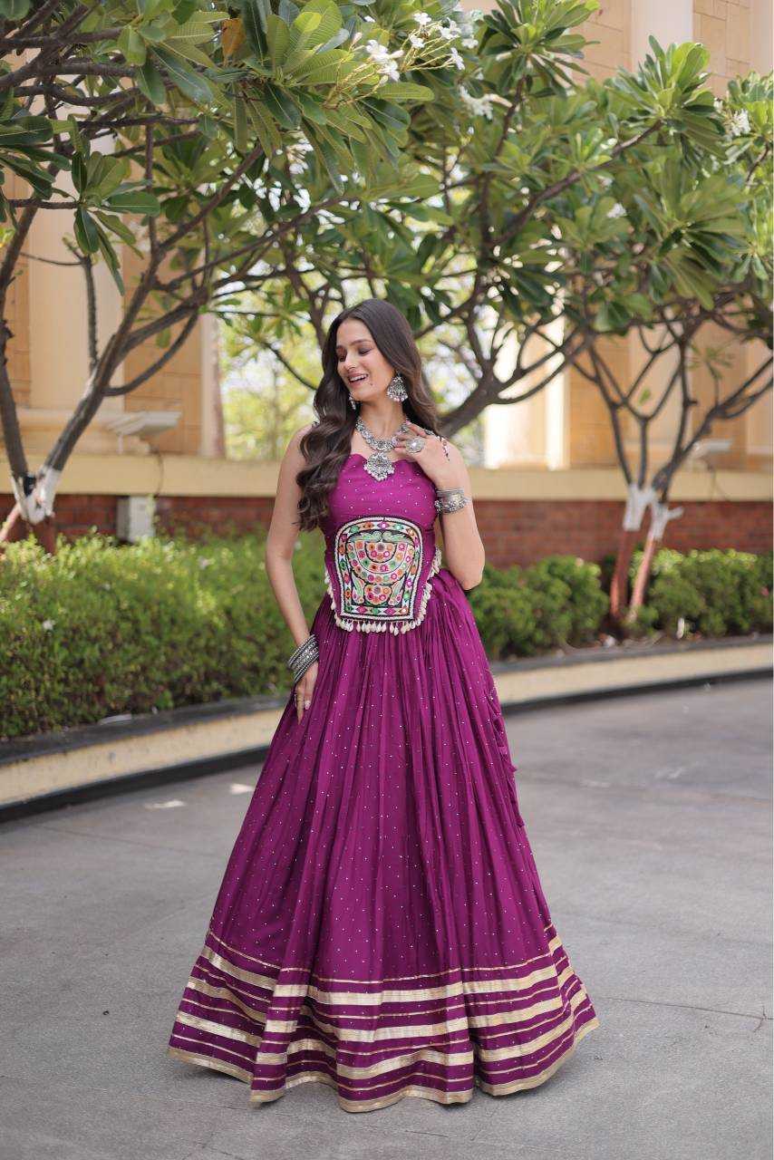 Rayon Designer Lehenga in Morpich