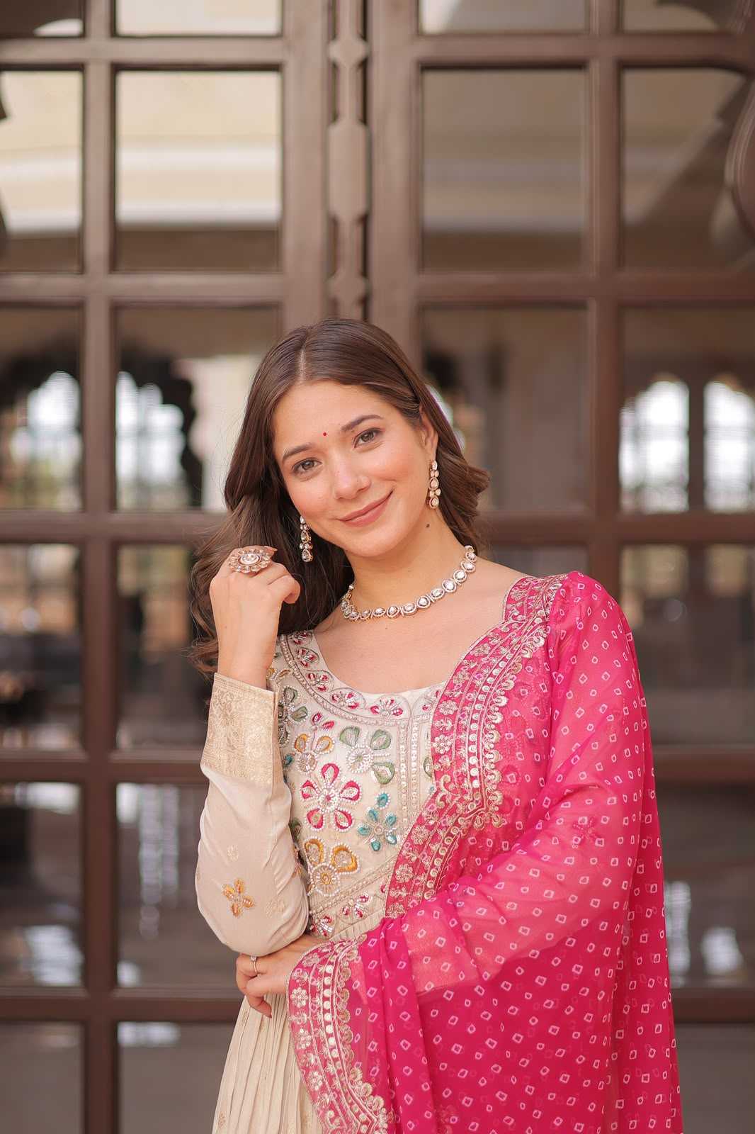 Jacquard Embroidery Gown